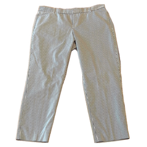 GAP Slim Cropped Women’s Blue/White Pinstripe Pants -size 14 stretch